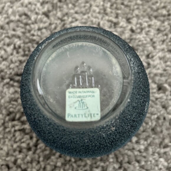 Vintage Partylite Blue Nordic Ice Textured Glass Votive Candle Holder Taiwan - Picture 5 of 5
